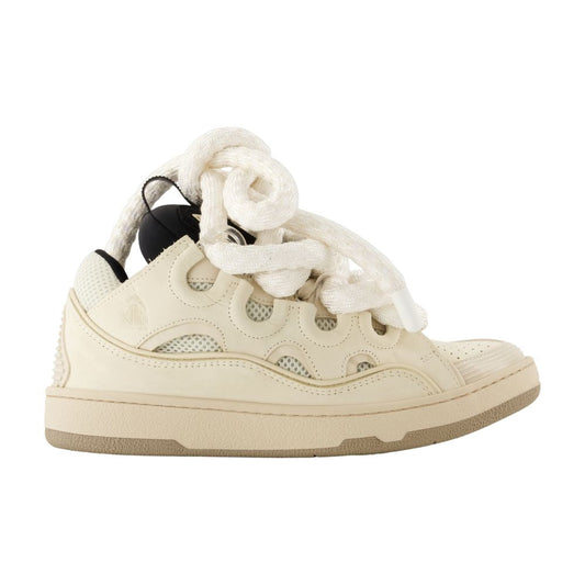 Lanvin 縁石スニーカーランビンレザーベージュ - Image 1
