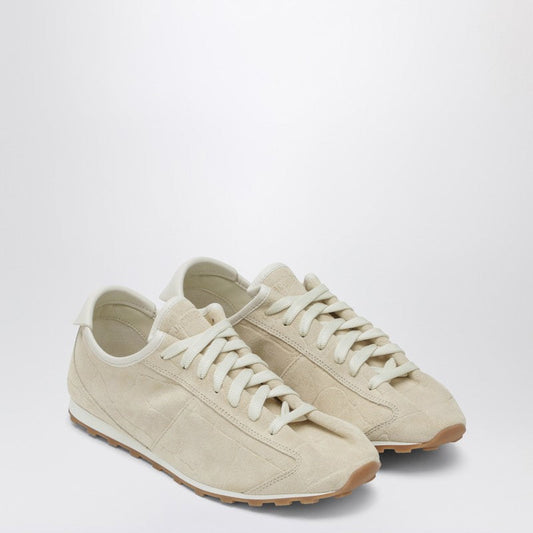 Jacquemus Jacquemus Sneaker Tennis In Ivory Crocodile Effect Suede - Image 1