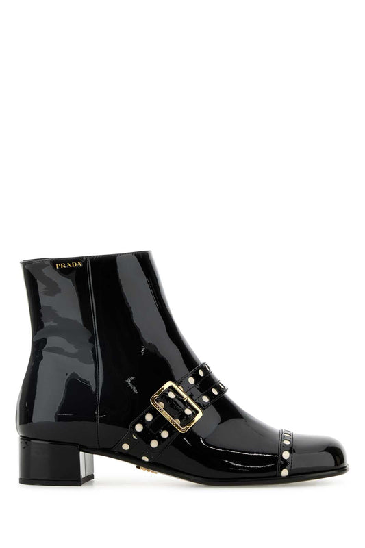 Prada プラダブラックレザーアンクルブーツ - Image 1