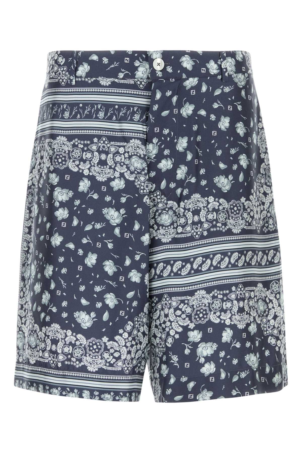 Fendi フェンディ プリント シルク バミューダ ショーツ - Image 1