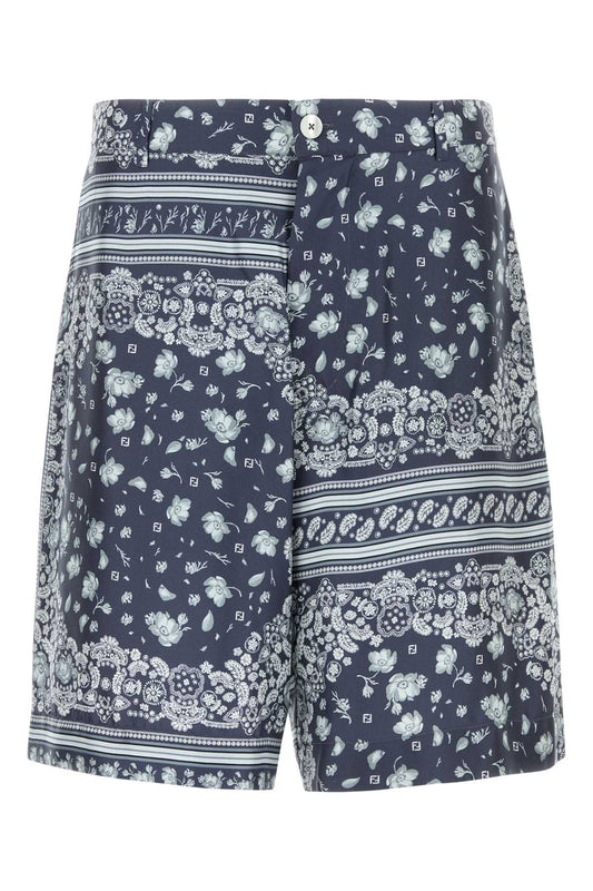 Fendi フェンディ プリント シルク バミューダ ショーツ - Image 1