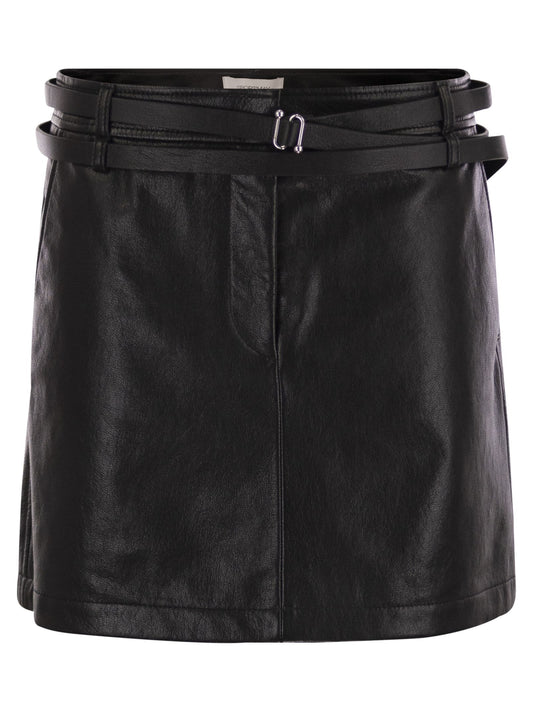 Sportmax SportMax Pattoショートレザースカート - Image 1