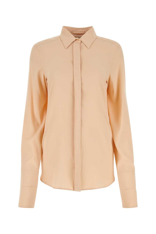 Sportmax SportMaxパステルピンクのストレッチクレープYenシャツ - Image 1