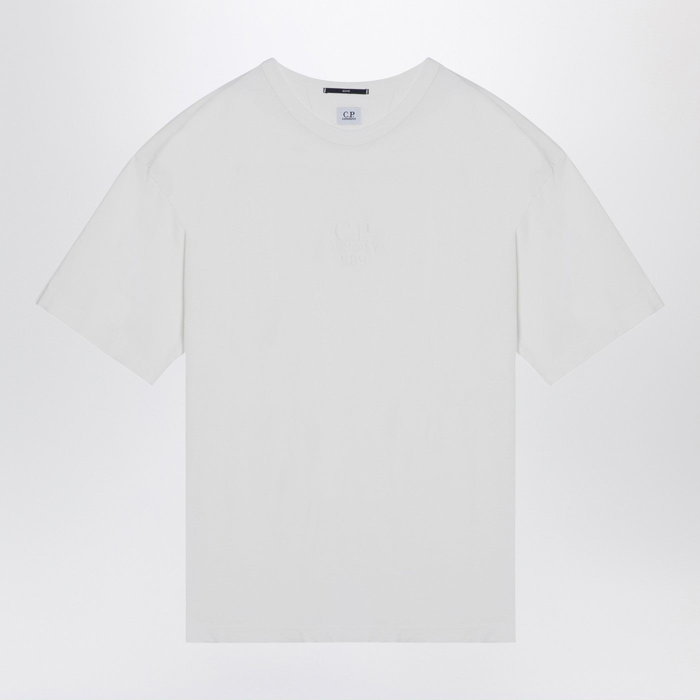 C CP Company ホワイト コットン クルーネック T シャツ - Image 1