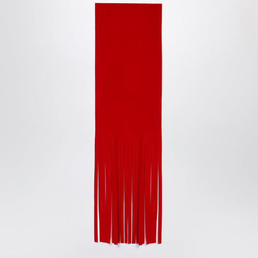 Sportmax Sportmax レッド ウール スカーフ フリンジ付き - Image 1
