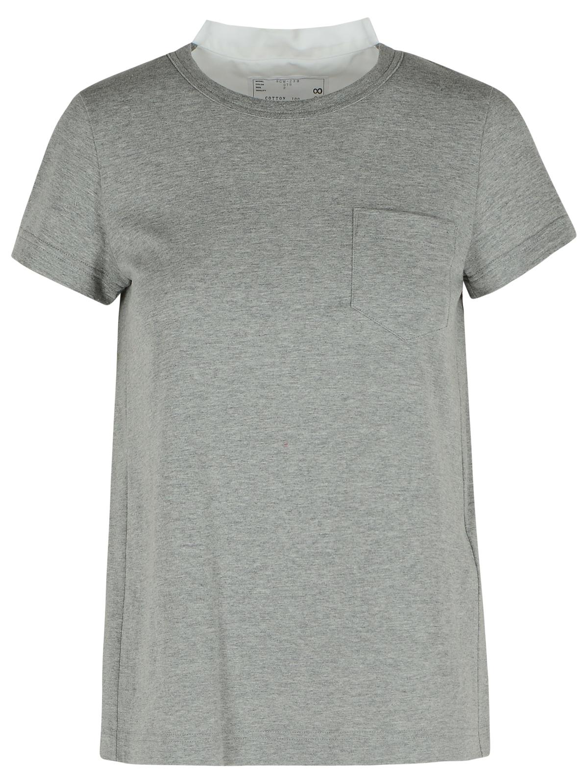 Sacai Sacai Grey Cotton Tシャツ - Image 1