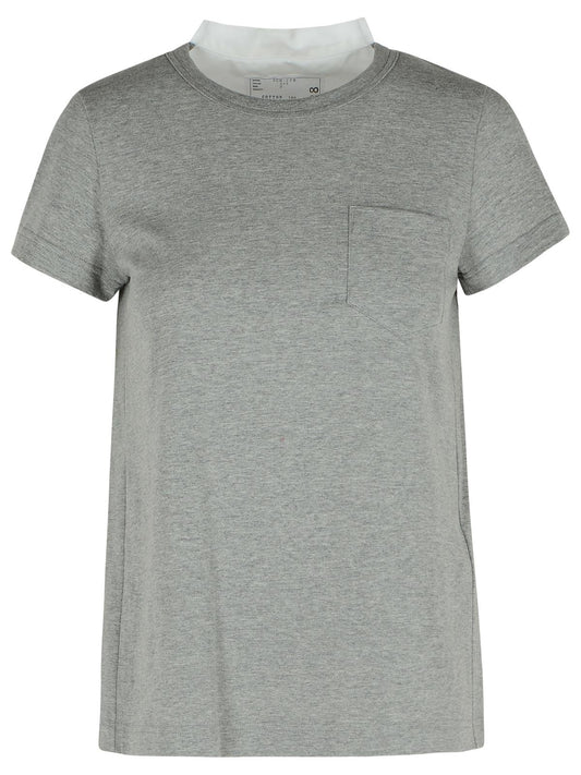 Sacai Sacai Grey Cotton Tシャツ - Image 1