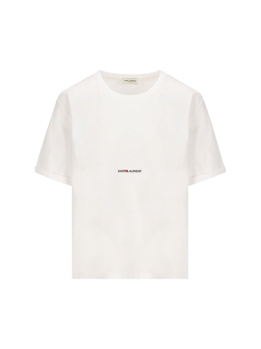 Saint セントローランTシャツ女性オーガニックコットンホワイト - Image 1