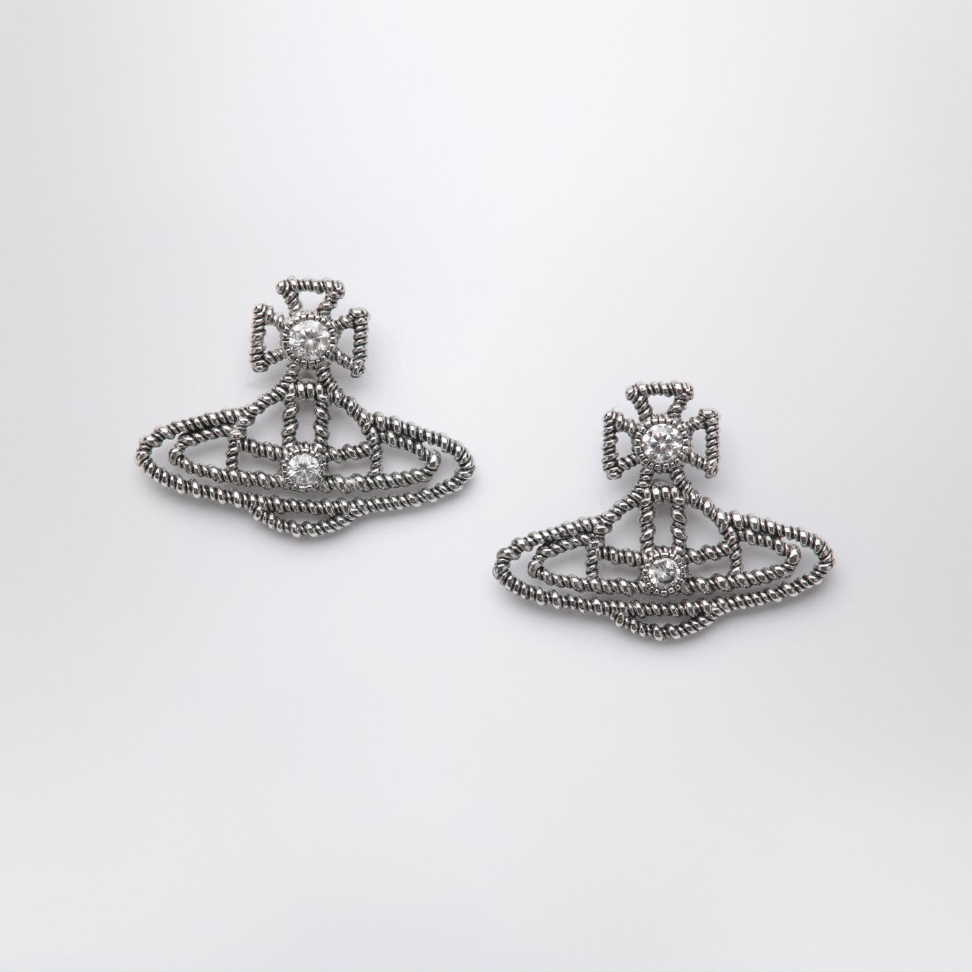 Vivienne Vivienne Westwood Platinum Orb Logo Earrings - Image 1