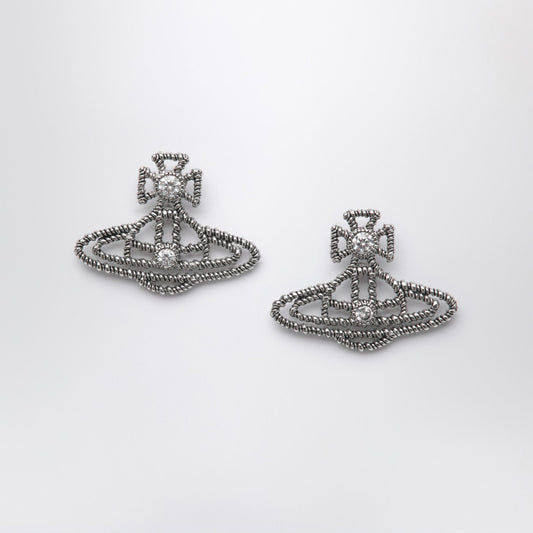Vivienne Vivienne Westwood Platinum Orb Logo Earrings - Image 1