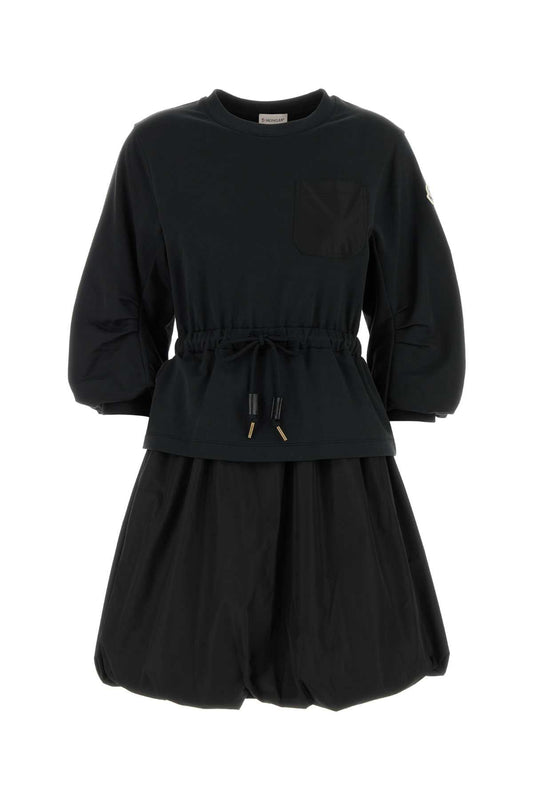 Moncler モンクラーブラックコットンスウェットシャツドレス - Image 1
