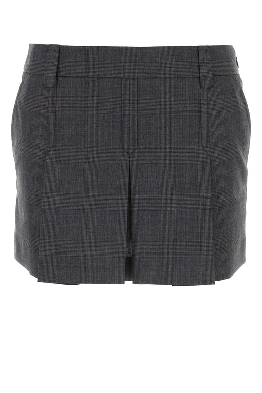 Miu Miu Miu Glencheck Mini Skirt - Image 1