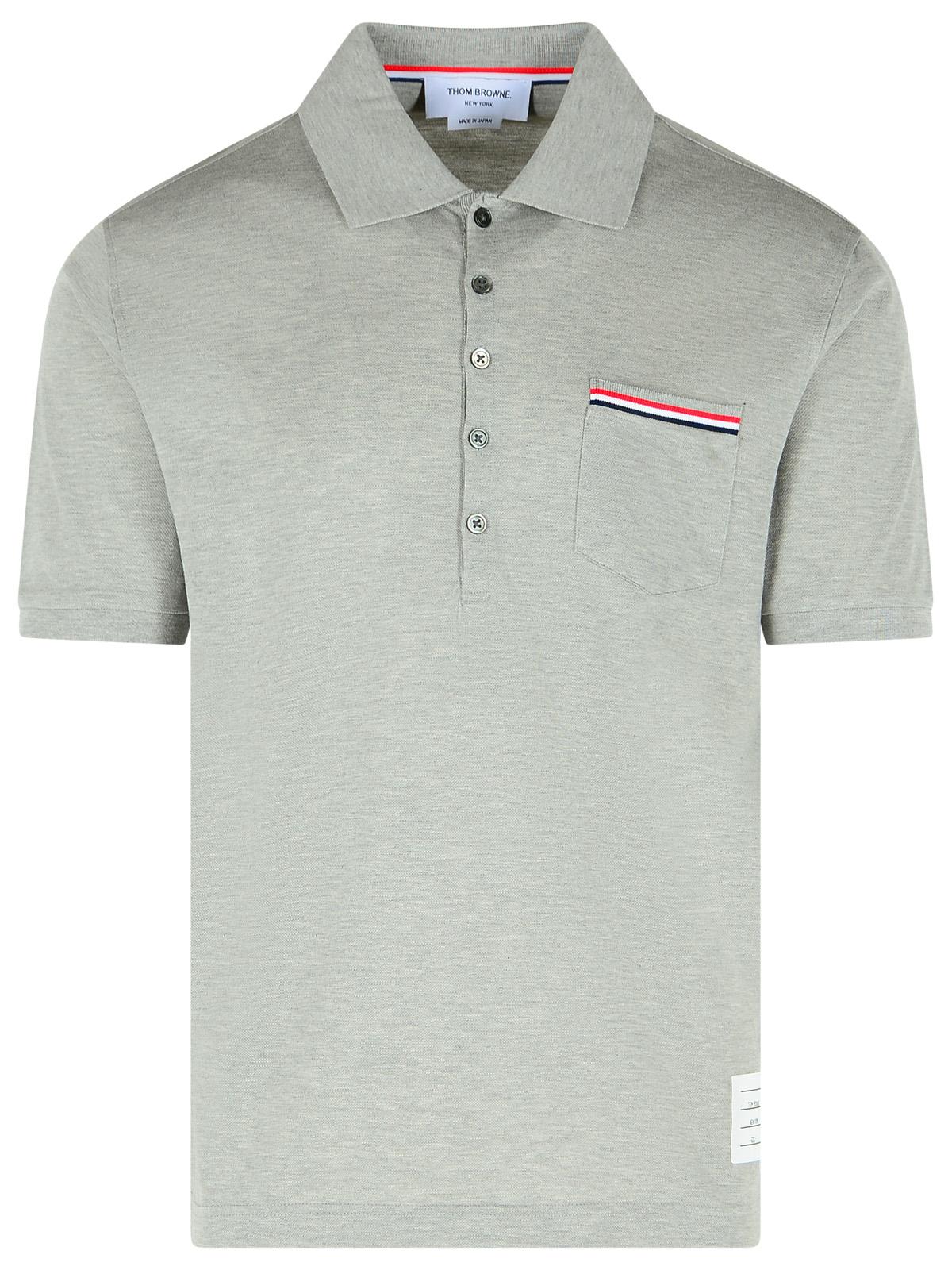 Thom Thom Browne Grey Cotton Polo Shirt - Image 1