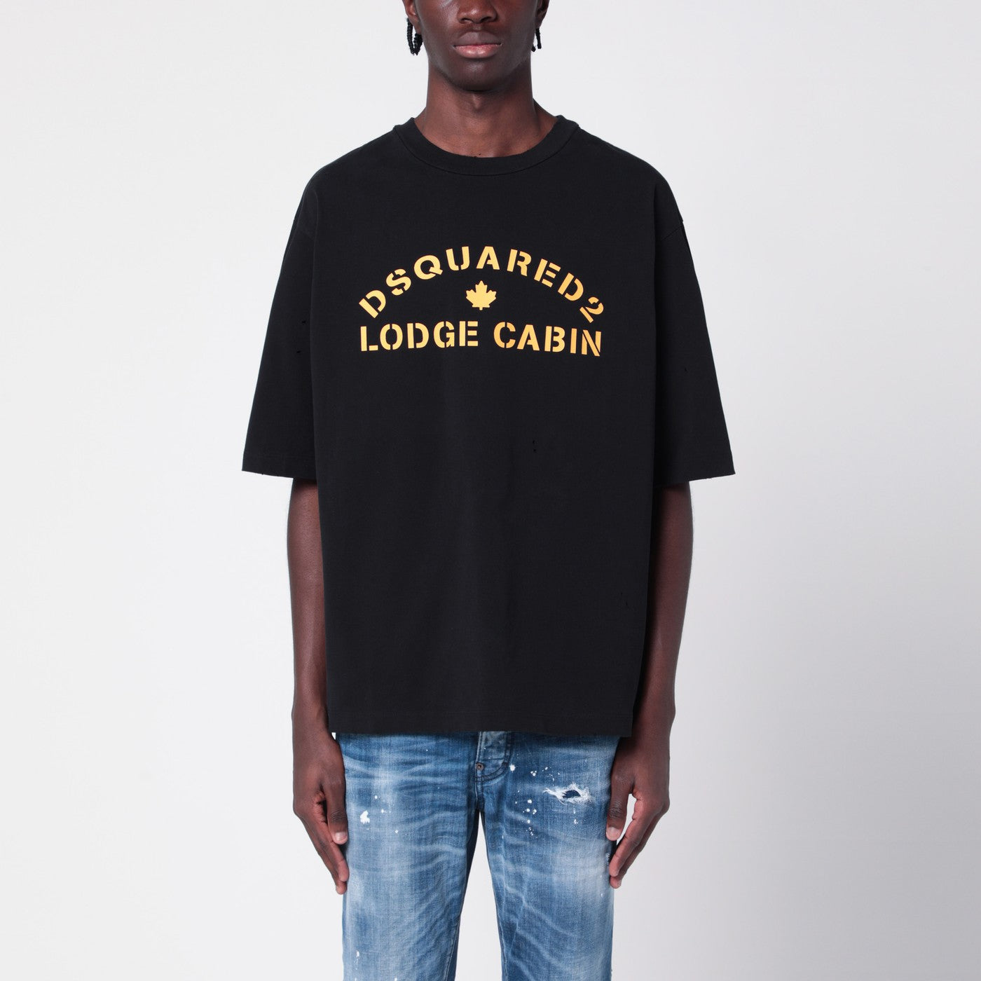 Dsquared2 Dsquared2ブラックコットンTシャツロゴ付き - Image 1