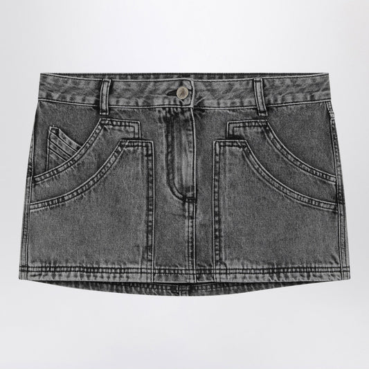 The Attico Black Denim Mini Skirt - Image 1