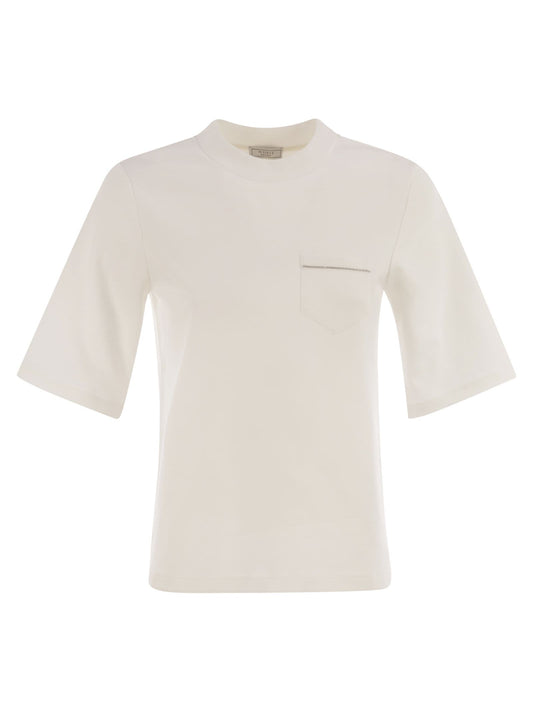 Peserico ペセリココットンブレンドジャージーTシャツ - Image 1