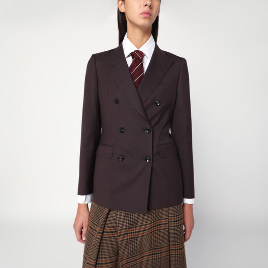 Tagliatore Tagliatore Brown Double Breasted Jacket In Wool Blend - Image 1