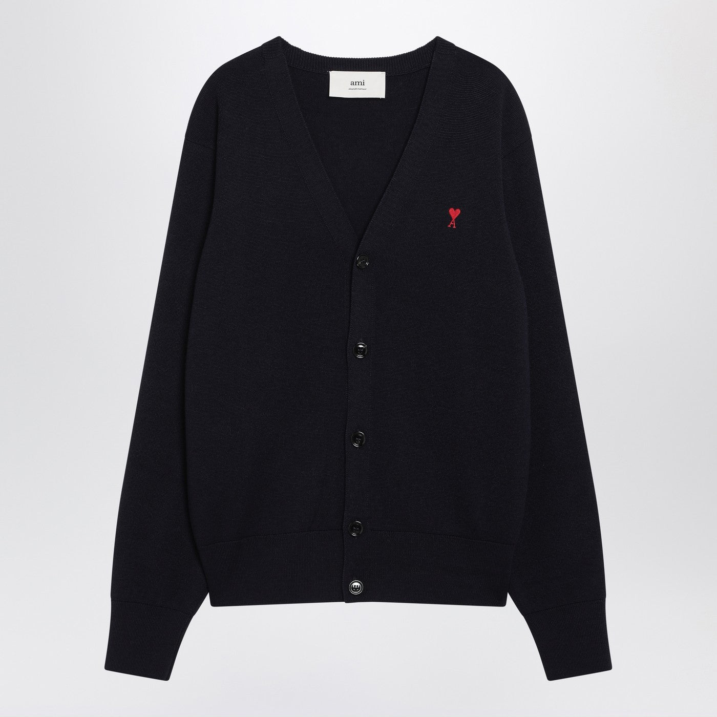 Ami Ami Paris Navy Blue Ami De Coeur Cardigan - Image 1