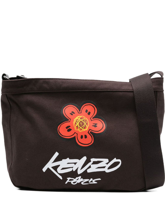 Kenzo Kenzo Futuraロゴコットンクロスボディバッグ - Image 1