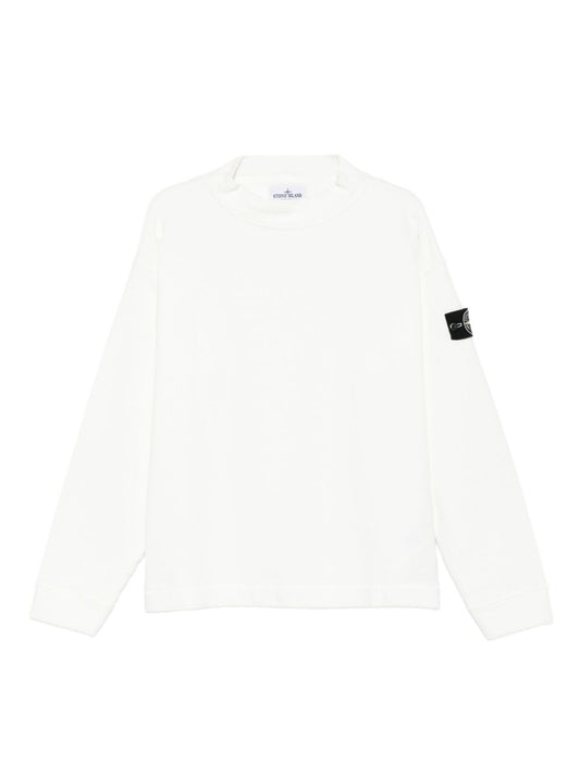 Stone Stone Island Logo Cotton Crewneck Sweatshirt - Image 1