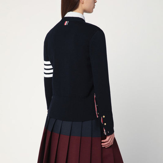 Thom トムブラウンネイビーブルーウールカーディガン - Image 1