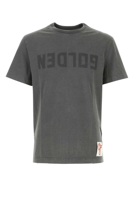 Golden Golden Goose デラックス ブランド ダークグレー コットン T シャツ - Image 1