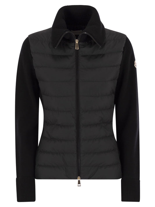 Moncler モンクラーはジップ付きのウールカーディガンをパッドします - Image 1