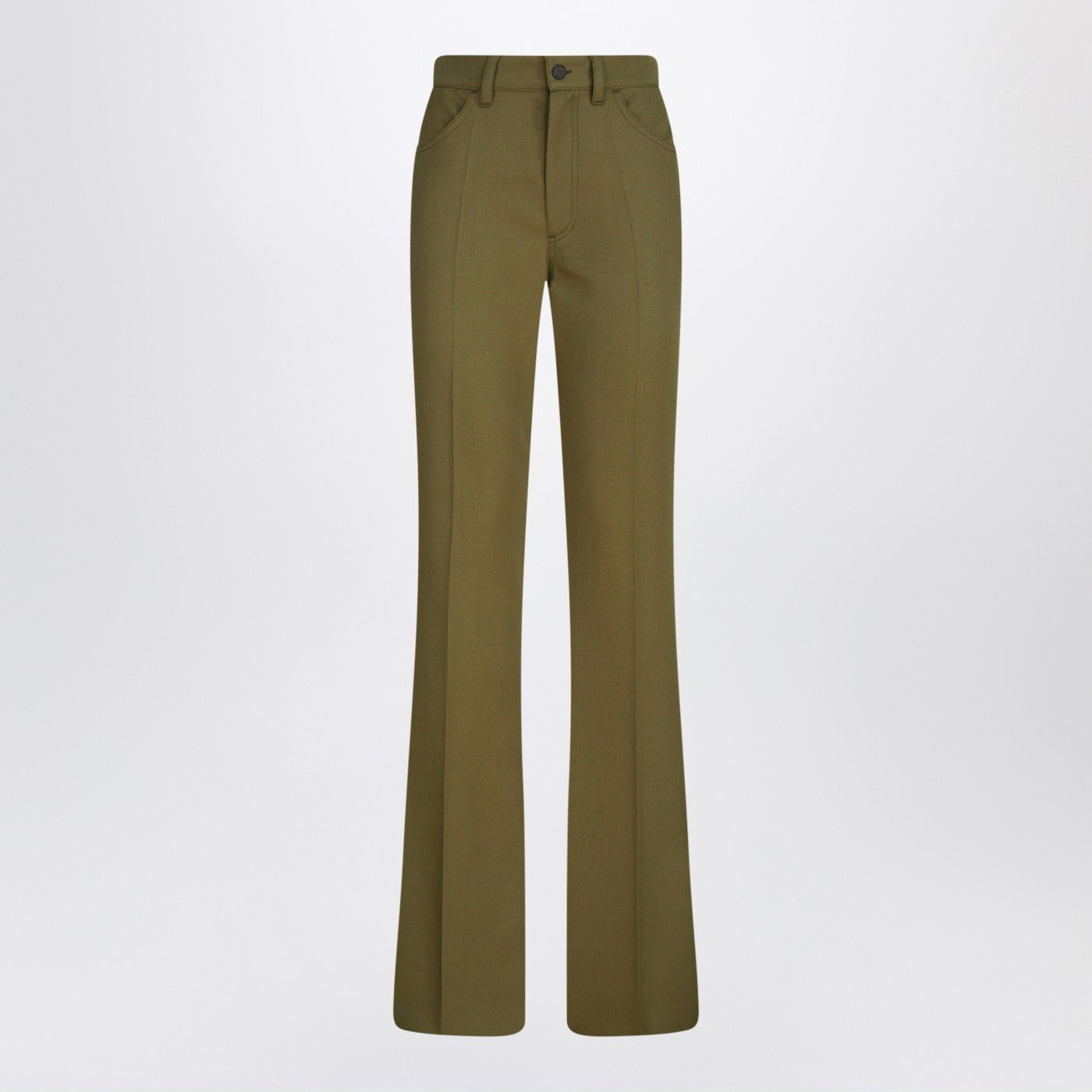 The Attico Military Green Wool Gabardineズボン - Image 1