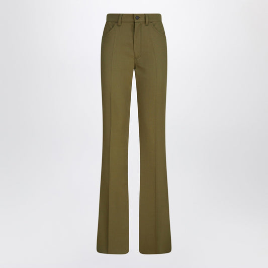 The Attico Military Green Wool Gabardineズボン - Image 1