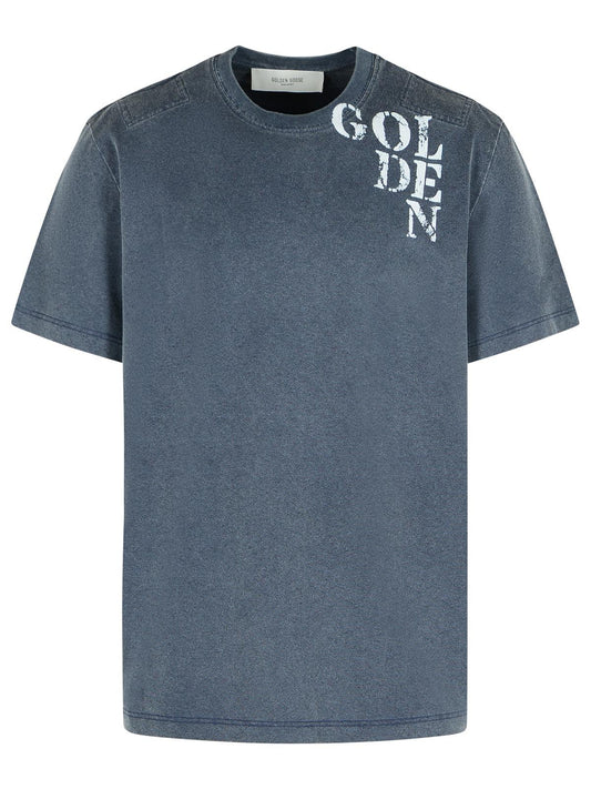 Golden ゴールデングースブルーコットンTシャツ - Image 1