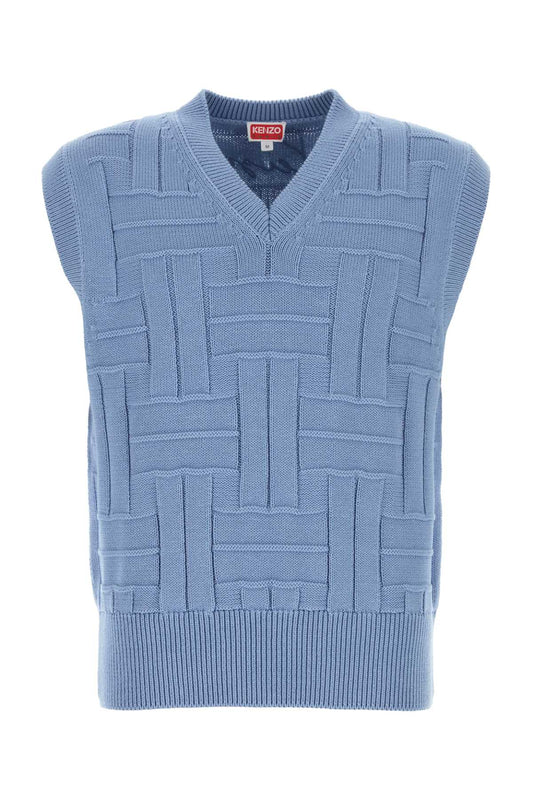 Kenzo Kenzo Cerulean Blue Cotton Vest - Image 1