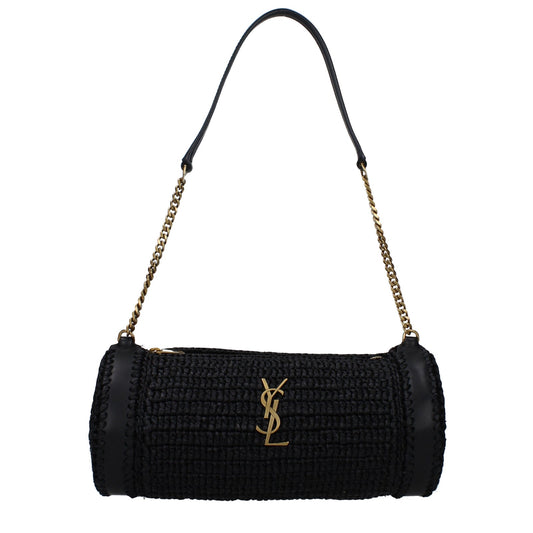 Saint セントローランショルダーバッグシリンダー女性ラフィアブラック - Image 1