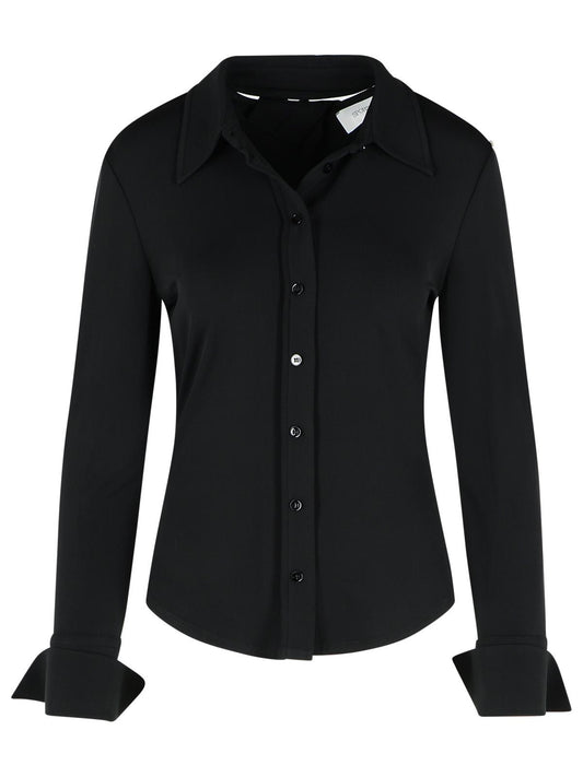 Sportmax SportMax 'Candido' Black Viscose Polo Shirt - Image 1