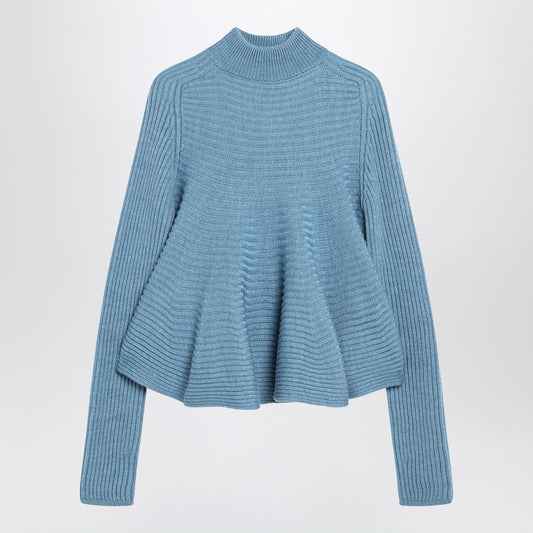 Sportmax SportMax Baby Doll Blueニットトップのウール - Image 1