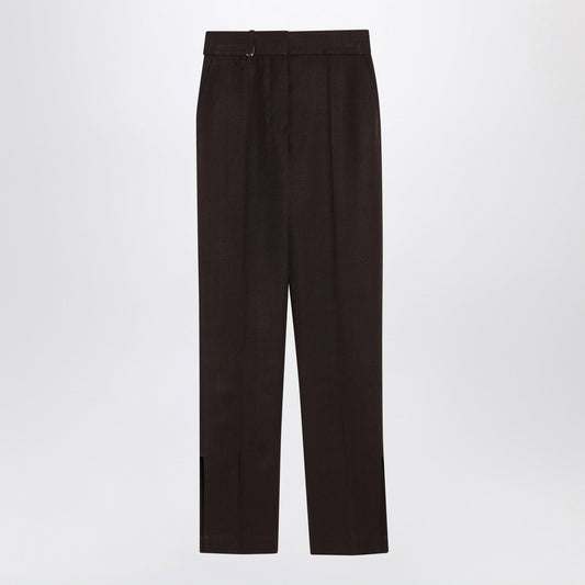 Jacquemus Jacquemus Brown Trousers In Silk Blend - Image 1