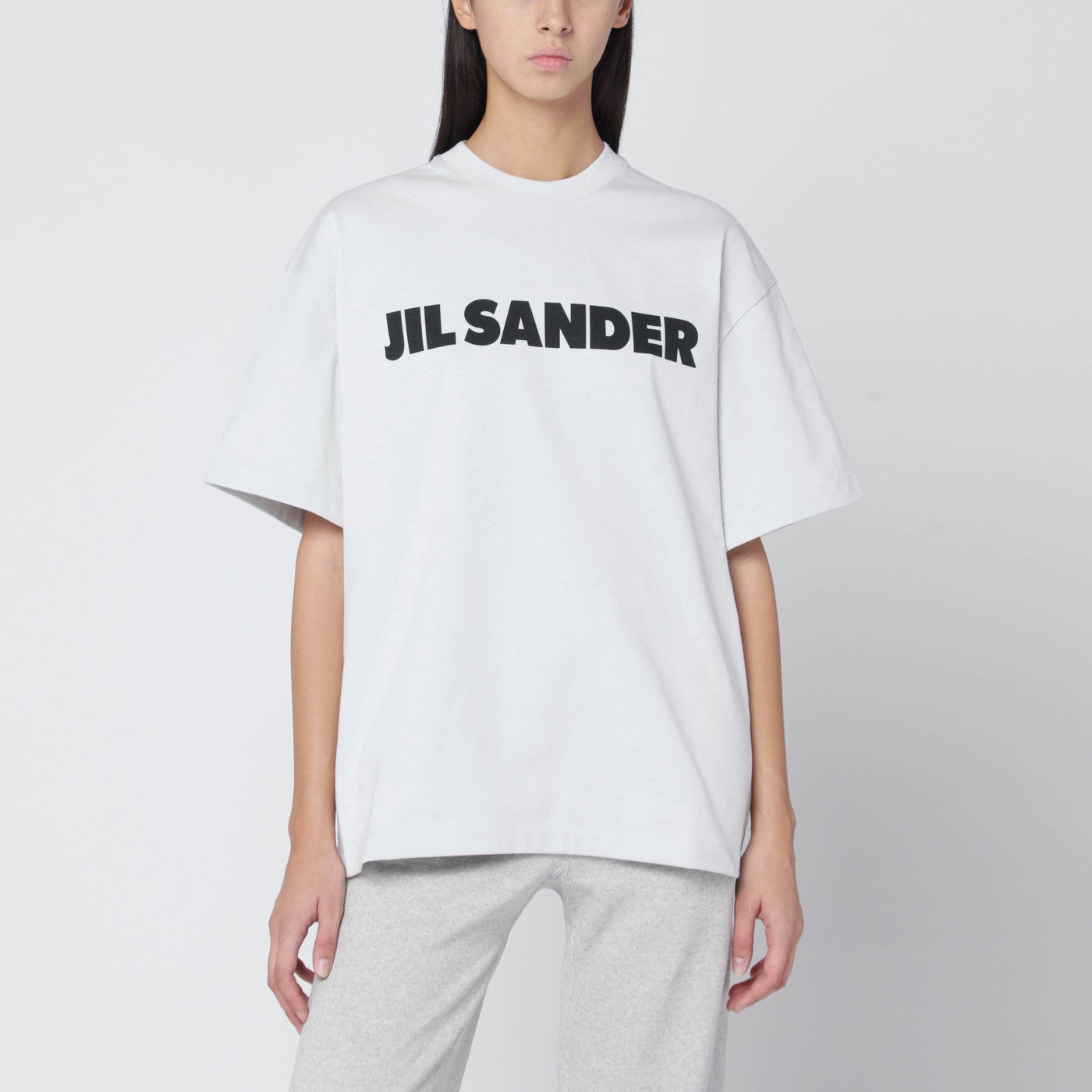 Jil Jil Sander Light Gray特大Tシャツロゴプリント - Image 1