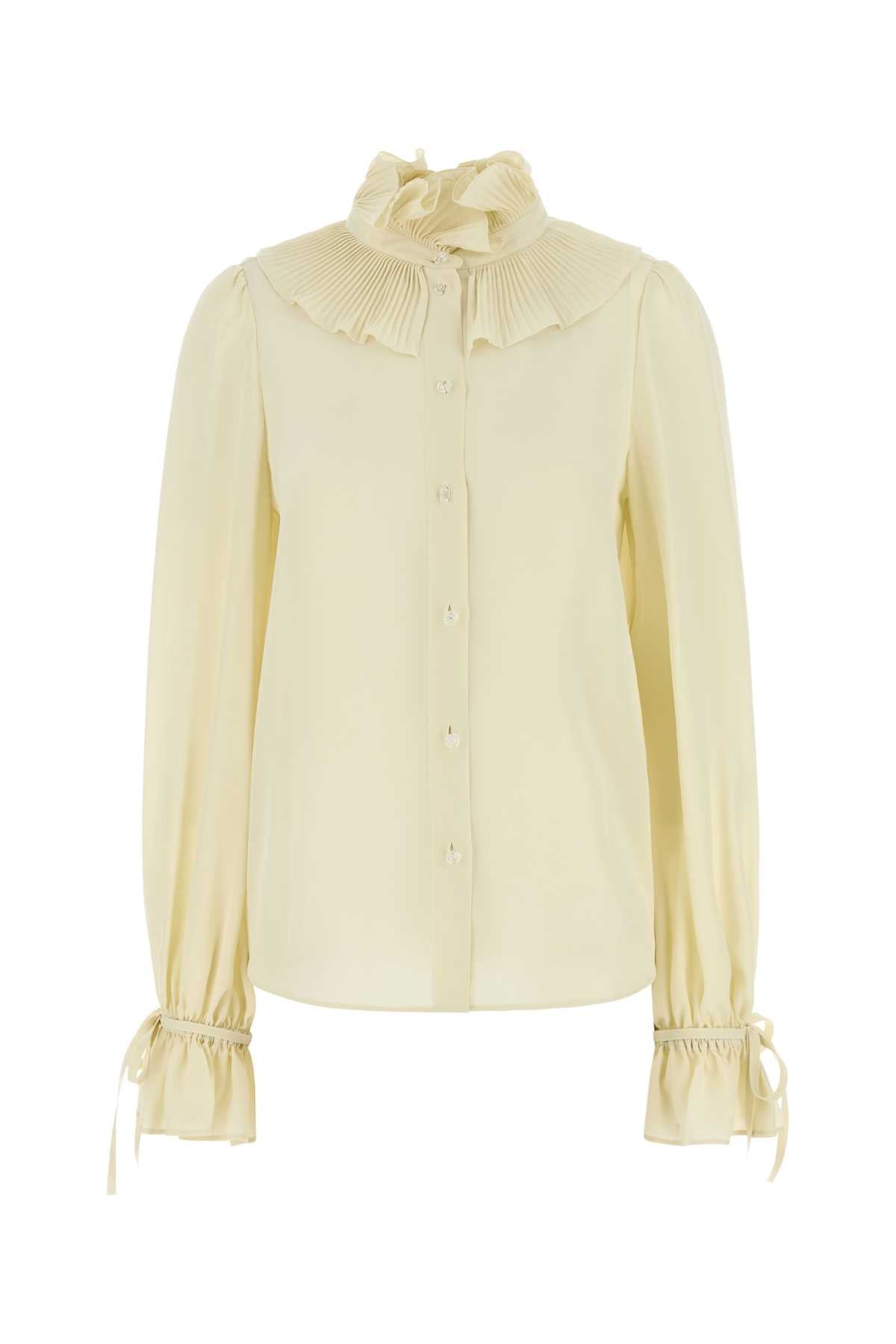 Valentino バレンティーノガラヴァニクリームクレープシャツ - Image 1
