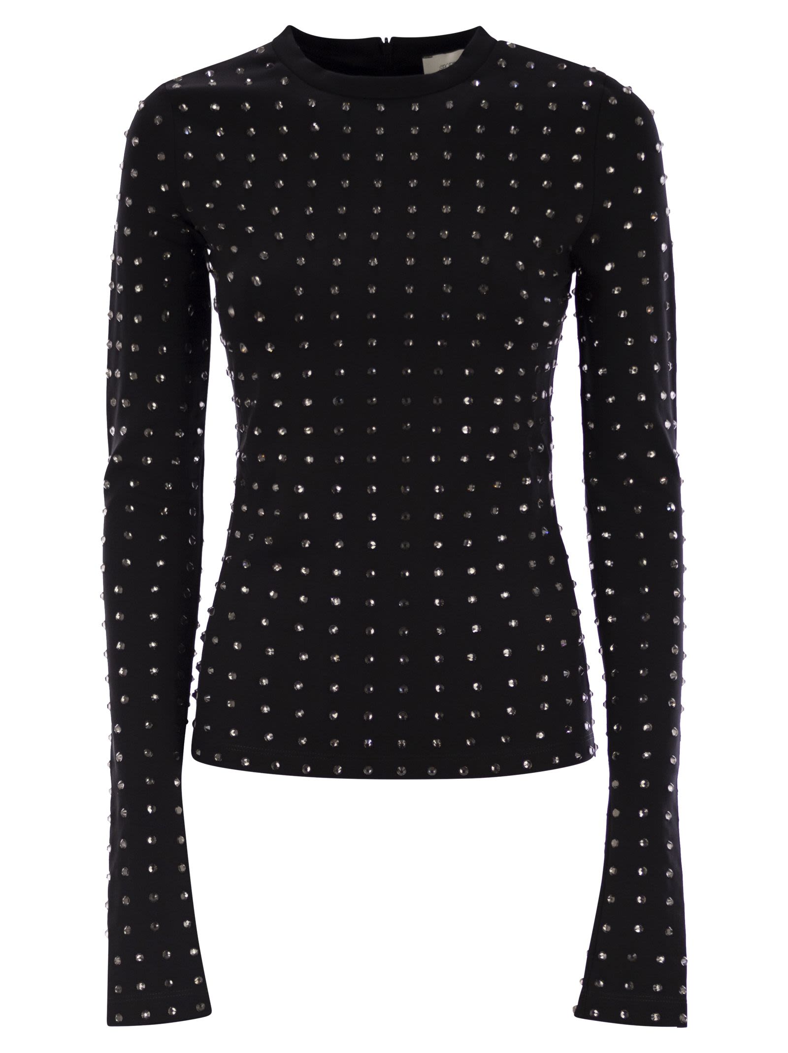 Sportmax ラインストーン付きSportMax Negus Scuba Jersey Tシャツ - Image 1
