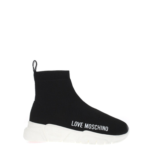 Moschino モスキーノスニーカーの女性布地黒/白が大好きです - Image 1