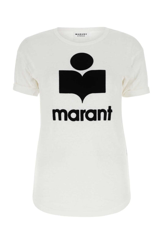 Marant イザベル・マラン・エトワイル・ホワイト・リネン・コルディ・Tシャツ - Image 1