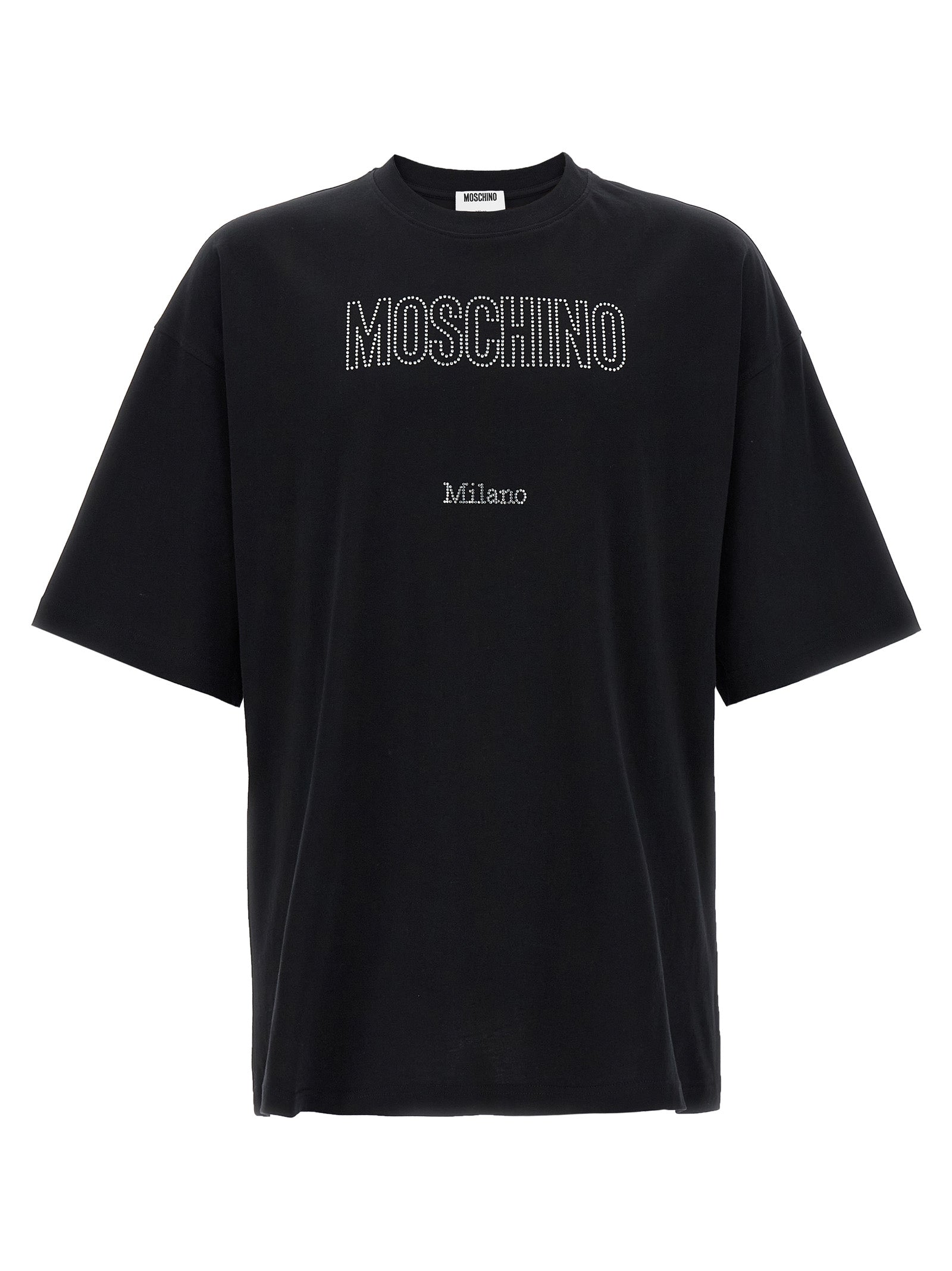 Moschino モスキーノラインストーンロゴTシャツ - Image 1