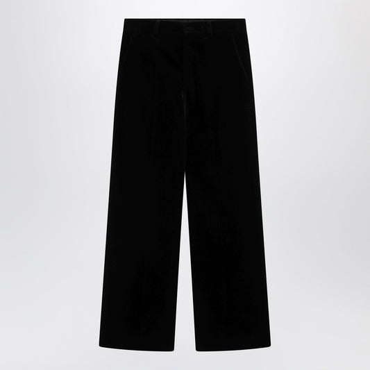 Valentino バレンティーノブラックコットンベルベットのズボン - Image 1