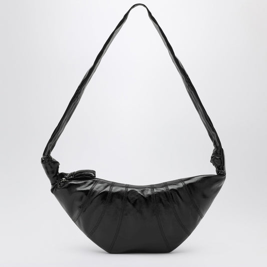 Lemaire 黒いコーティングされた綿のレメール中程度のクロワッサンバッグ - Image 1