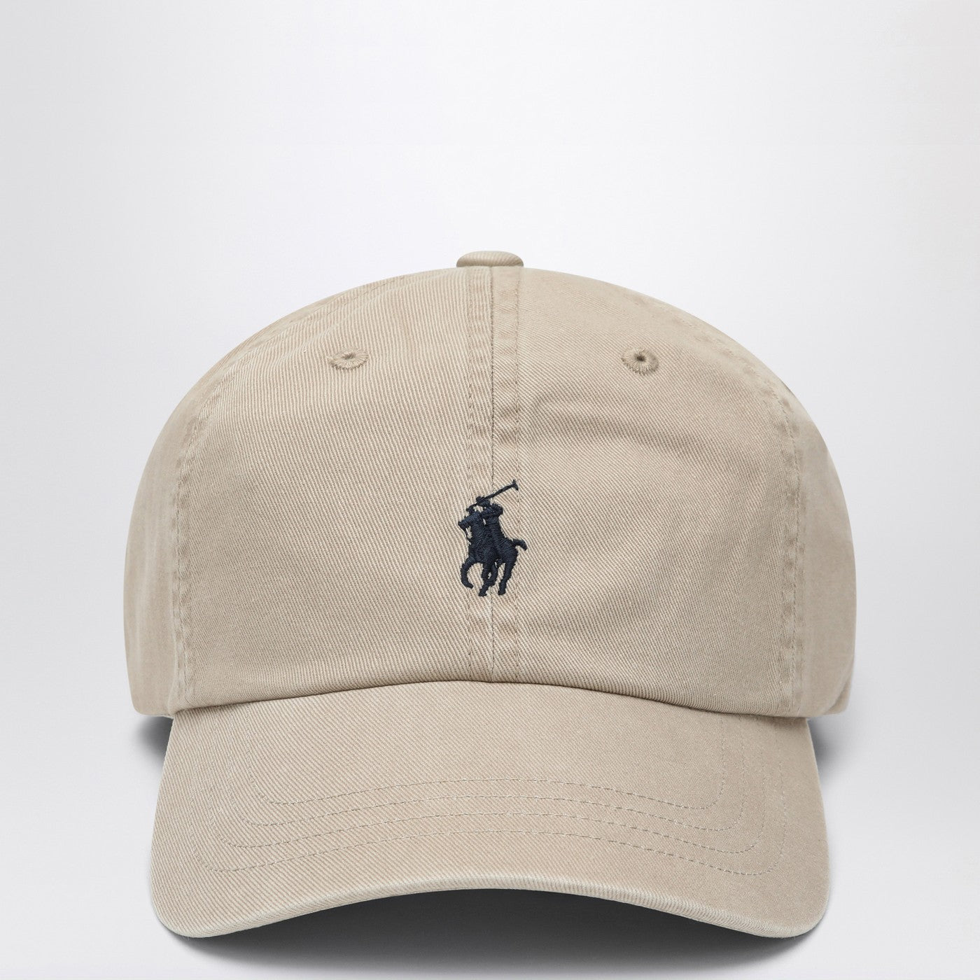 Polo ポロ ラルフローレン ロゴ付きベージュ ベースボール キャップ - Image 1