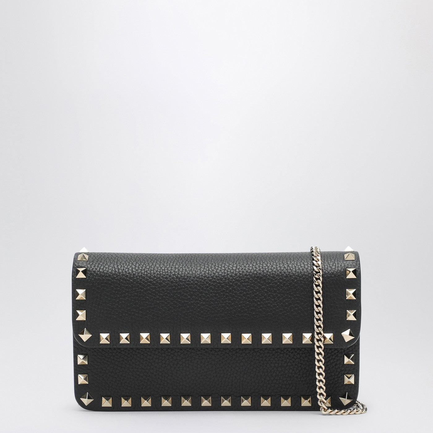 Valentino ブラックロックスタッドチェーン付きのバレンティーノガラヴァニポーチ - Image 1