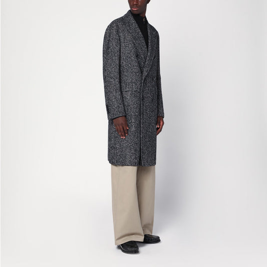 Tagliatore Tagliatore Black/Beige Hundstoothダブル胸肉のコート - Image 1