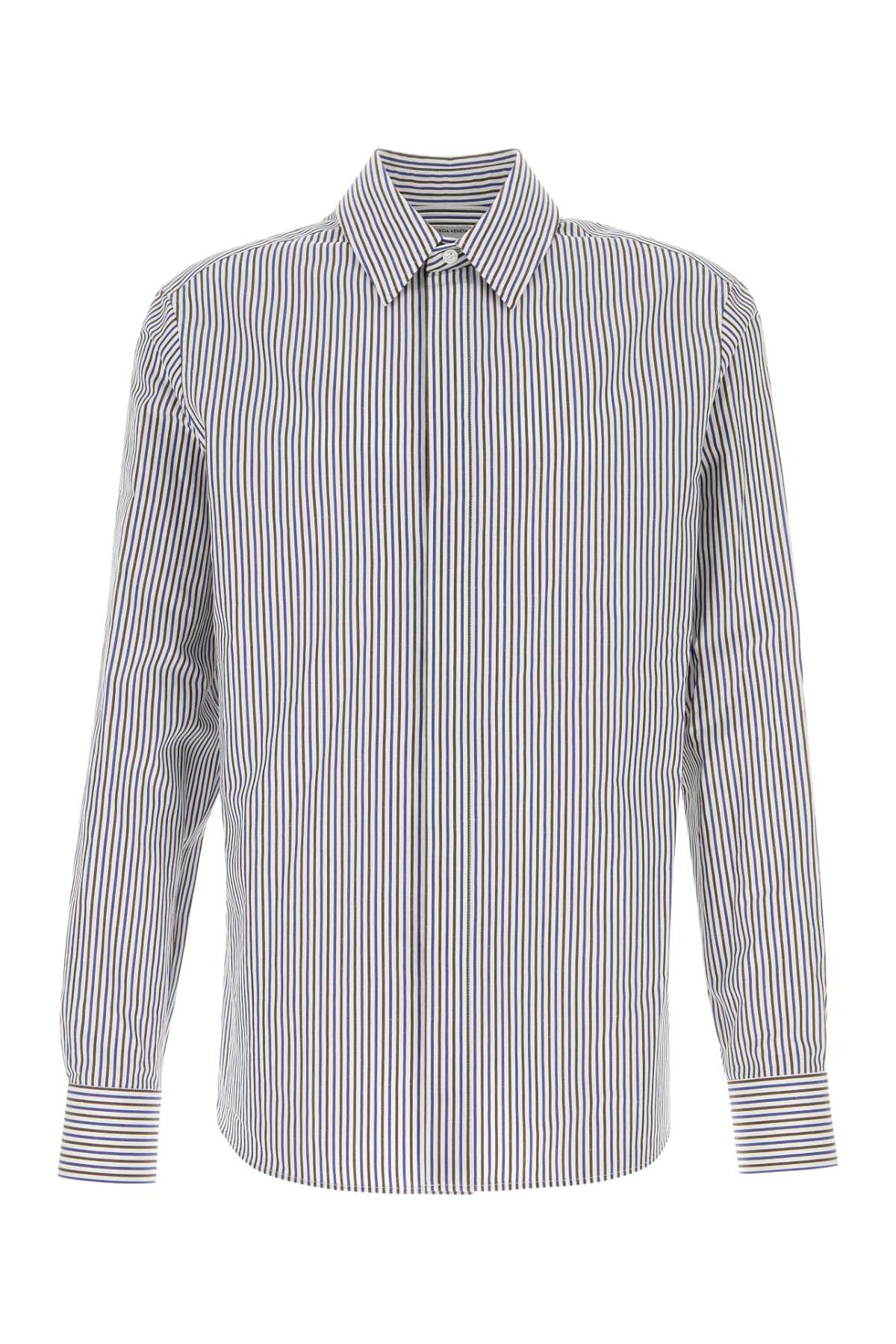 Bottega Bottega Veneta Embroidered Cotton Blend Shirt - Image 1