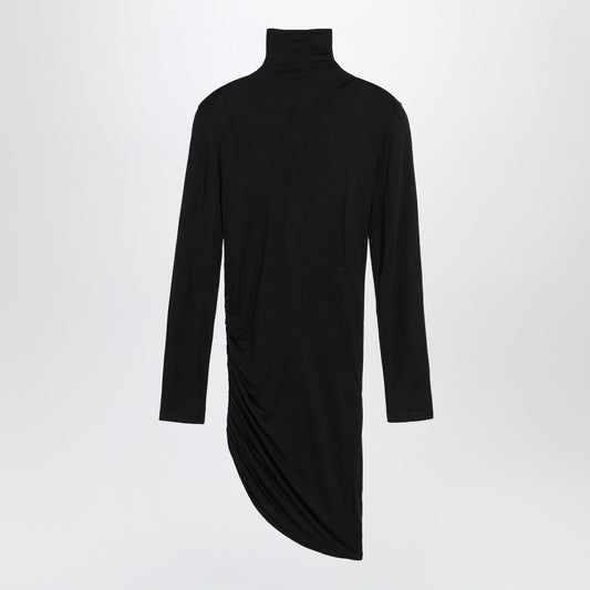Jacquemus Jacquemus Black Draped Spallina Dress - Image 1