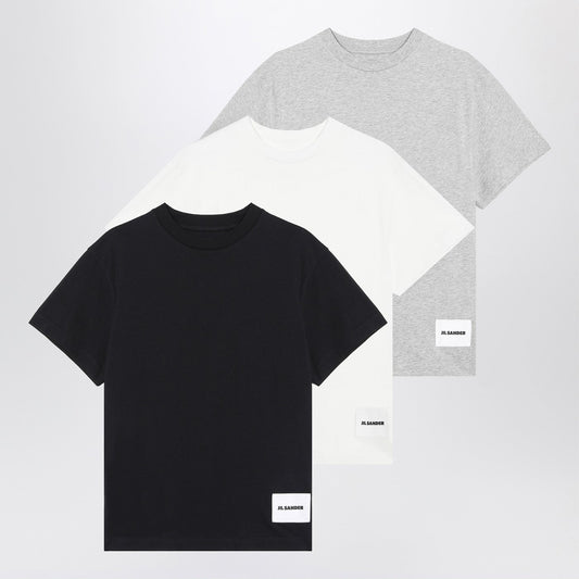 Jil ロゴパッチ付き3匹の綿Tシャツのジルサンダーセット - Image 1