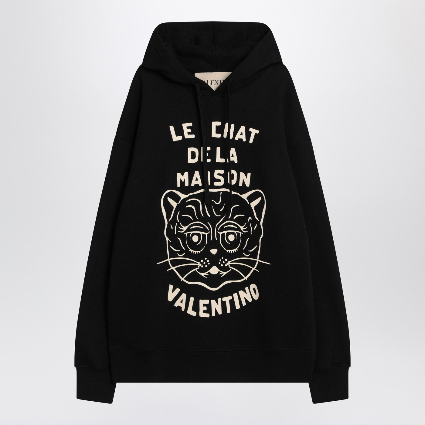 Valentino ルチャットデラメゾンパッチ付きバレンティーノブラックスウェットシャツ - Image 1
